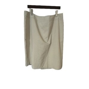 NWT Tahari ASL Bella Khaki / White  Straight Pencil Seersucker Skirt Size 16W